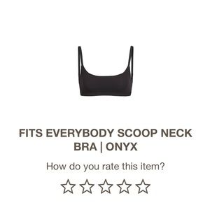 SKIMS LARGE FITS EVERYBODY SCOOP NECK BRA ONYX